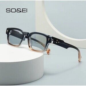 SO&EI Retro Square Sunglasses Women Fashion Brand Designer Gradient Shades UV400